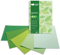 Blok Happy Color Deco Green A4 5 kolorów 20 arkuszy, 170g, tonacja zielona