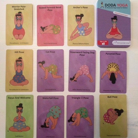 Karty Doda Yoga The Purple Cow - Joga karty z pozycjami Skupienie i Koncentracja EN