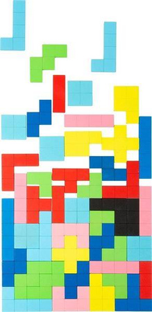 Klocki drewniane zestaw Tetris 114 elementów 11403-Small Foot, układanki dla dzieci