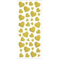 Naklejki brokatowe Złote Serca