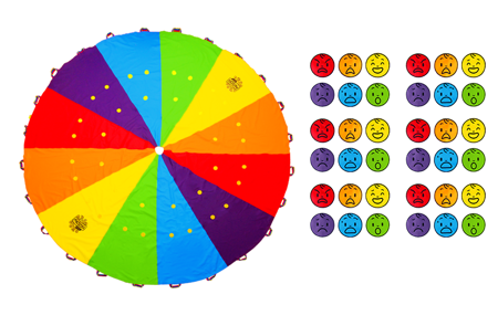 Chusta edukacyjna 3m małe koła + zestaw 36 emocji