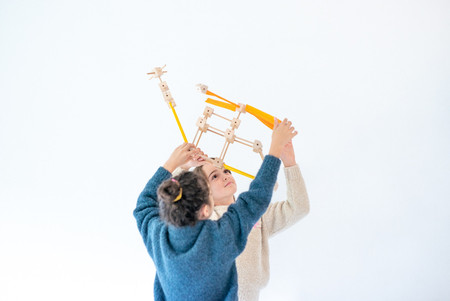 Drewniane klocki konstrukcyjne Mini Trigonos - 130 el.