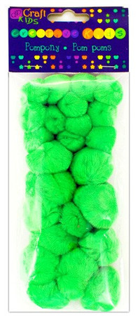 Pompony zielone 24 sztuki mix rozmiarów