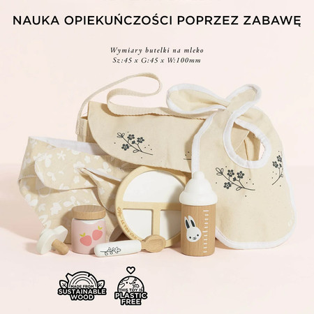 Drewniany zestaw do karmienia lalek, zabawa lalkami, dla dzieci, Le Toy Van