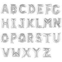 Balon foliowy alfabet LITERA SREBRNA 32" 57 cm (na hel lub powietrze)