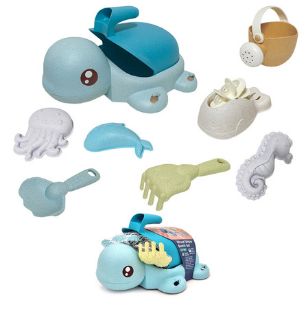 WOOPIE GREEN Zestaw do Piasku Żółwik Niebieski 8 el. BIODEGRADOWALNY ORGANICZNY MATERIAŁ