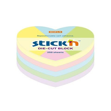 Notes Serce, 64x67mm, Mix 5 Kol. Pastelowych, 250Kart.