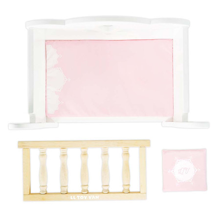 Drewniane łóżeczko dla lalek, zabawka dla dzieci, zabawa lalkami Le Toy Van