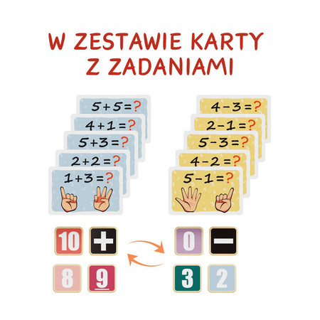 Drewniana zabawka edukacyjna Nauka liczenia na palcach –  36 mies.+ Topbright