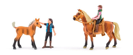 Szkółka jeździecka z koniem i jeźdzcem