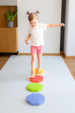 Ośmiokąty sensoryczne różne faktury 4szt.