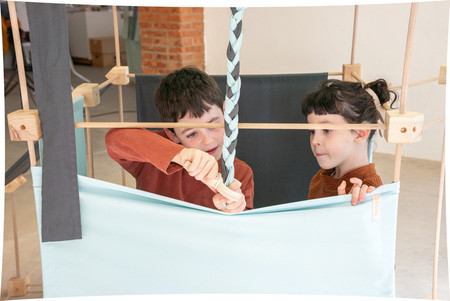 Drewniane klocki konstrukcyjne Maxi Trigonos Hejmo - 150 el. 4+