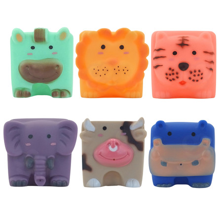 WOOPIE Klocki Sensoryczne Układanka do Ściskania Wody Dźwięk Zwierzątka 6 el.