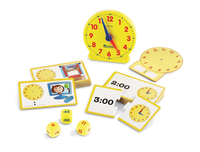 Learning Resources | Zegar i karty godzin, zestaw LERLER3220