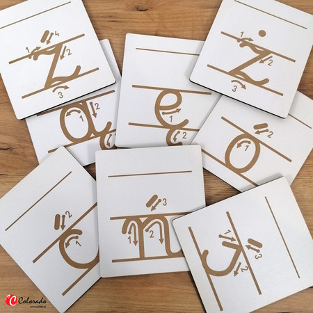 Litery diakrytyczne do nauki pisania (małe litery)