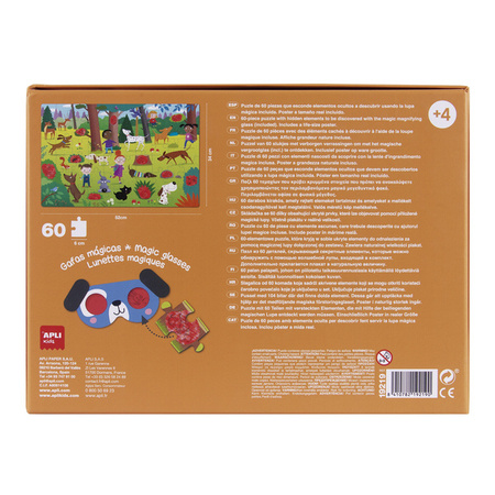 Puzzle z magicznymi okularami Apli Kids - Psy 4+
