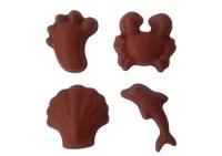 Silikonowe Foremki do piasku 4 szt. Scrunch - Rust