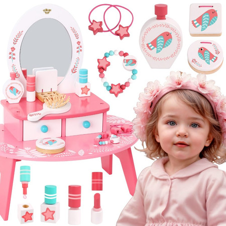 TOOKY TOY Drewniana toaletka dla dziewczynki