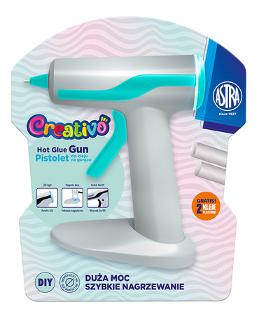 Pistolet do kleju na gorąco Astra Creativo 30W podstawka magnetyczna + 2 kleje