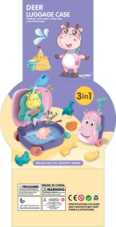 WOOPIE Zestaw do Piasku 3w1 Walizka  Jelonek + Zabawka Wodna