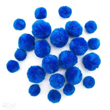 Pompony granatowe 24 sztuki mix rozmiarów
