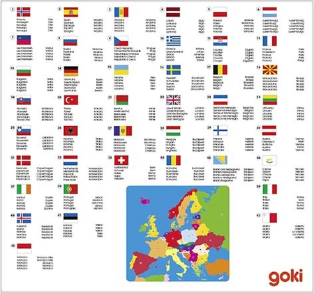 Układanka edukacyjna Mapa Europy - puzzle drewniane
