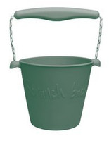 Składane wiaderko do wody i piasku Scrunch Bucket - Ciemny zielony