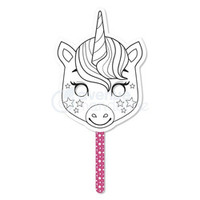 Maska na patyku do kolor. Jednorożec