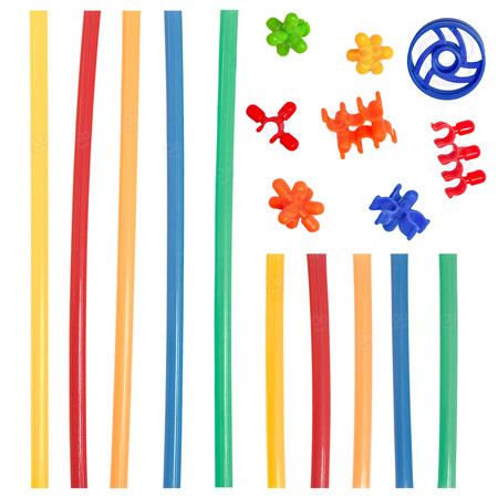 WOOPIE Klocki Konstrukcyjne Świecące Słomki 400 szt.