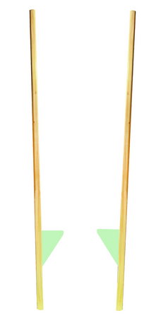 Szczudła drewniane cyrkowe duże pastelowe LIMONKOWE 170 cm dla dzieci i dorosłych