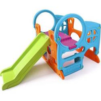 FEBER Duży Plac Zabaw Activity Center Zjeżdżalnia 100 cm Ścianka Wspinaczkowa Kształty