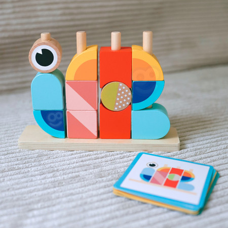 TOOKY TOY Drewniana układanka sześcienna Krab Pastelowy