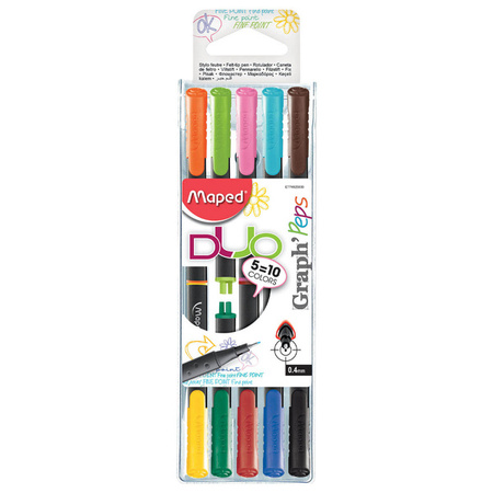Cienkopis Graph Peps Duo Dwustronny 5szt=10 Kol. Etui