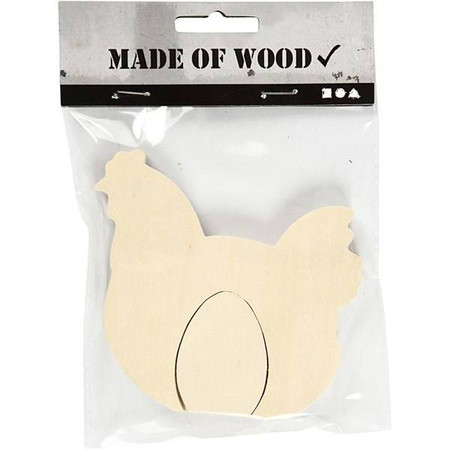 Kura z jajkiem wys. 10 cm z grubej sklejki