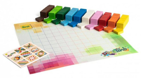 Drewniane klocki 100 szt układanka Pixelino Maxi Erzi 42292