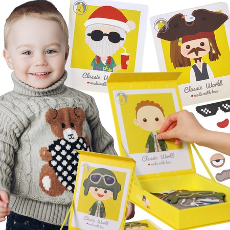 CLASSIC WORLD Układanka Magnetyczna Moda Zdjęcia Chłopcy 32 el.