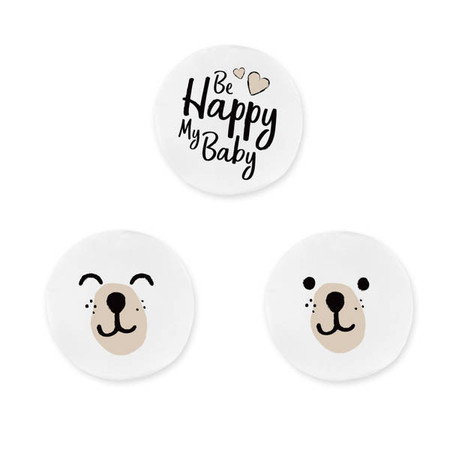 Poduszki białe ekoskóra MIŚ zestaw 3 szt. 6 cm AKSON