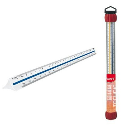 Linijka Skalówka Trójkątna 1:20>1:125 Tuba