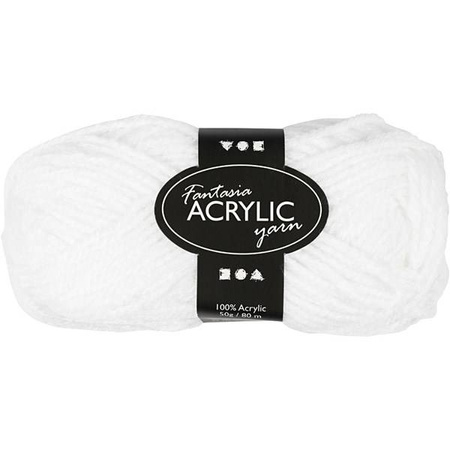 Włóczka akrylowa Fantasia Biała 50 g