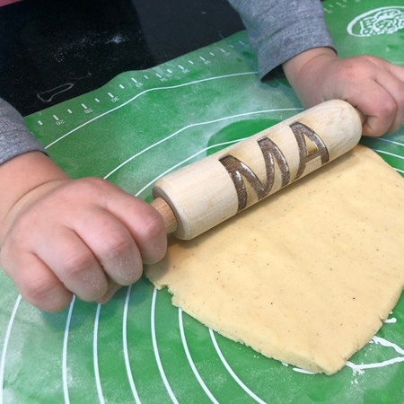 Drewniane mini wałki do ciasta z sylabami (Pa, Pe, Pi, Po, Pu, Py, Pó)