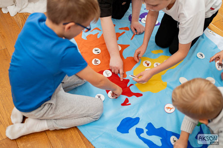 Zestaw Chusta Edukacyjna Mapa Świata Zwierzęta