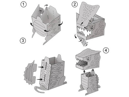 Kolorowanka 3D Cube head Dino -  SPIRANOZAURUS 3l+ MONUMI