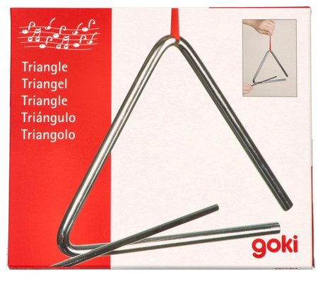 Trójkąt muzyczny metalowy duży 16 cm Goki
