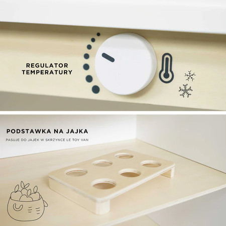 Drewniana lodówka, zabawka dla dzieci, kuchnia, odgrywanie ról Le Toy Van