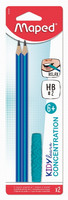 Ołówek Kidy Learn Concentration HB 2 szt + nakładka/gryzak