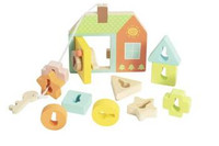 CLASSIC WORLD Drewniana Przeplatanka Klocki do Nawlekania Klucze i Drzwi 11 el.