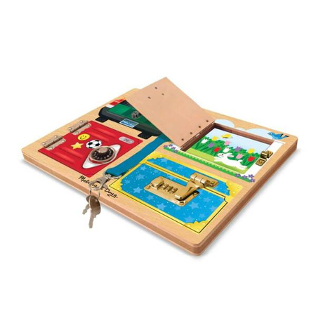 Drewniana tablica motoryczna 19540-Melissa & Doug, zabawki rozwijające umiejętności manipulacyjne