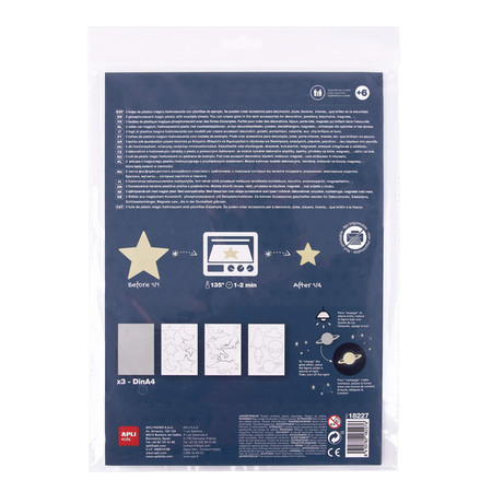 Folia termokurczliwa świecąca w ciemności Apli Kids - 3 arkusze A4