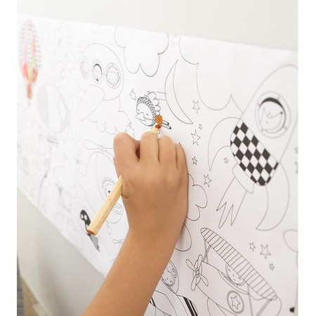 Samoprzylepna kolorowanka w rolce 4 metry Apli Kids - Transport