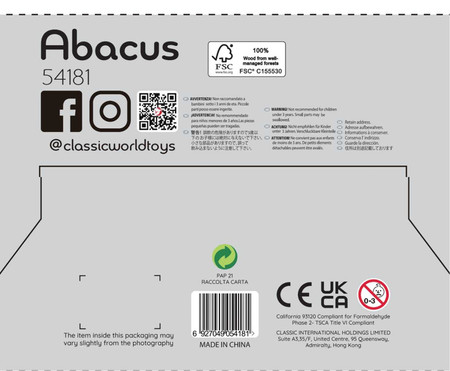 Drewniane Liczydło z działaniami matematycznymi Classic World